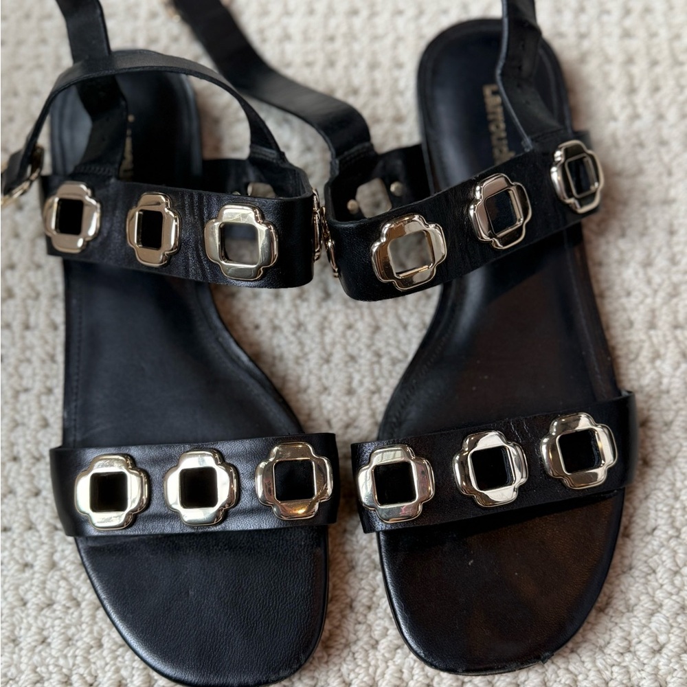 Larroude Black Milan Sandals